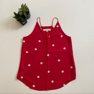LOFT | NWOT Red Polka Dot Racer Back Cami Tank